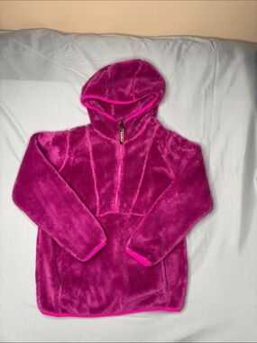 L.L. Bean Kids Plush Purple Pink Magenta Half-Zip Hoodie Size 14-16 Large Girl